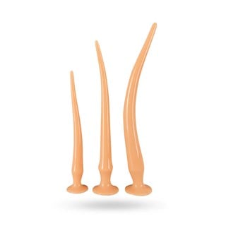 Super Long Flexible Butt Plug Set - Skin-coloured Light