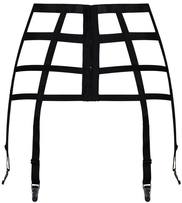 Spider Waspie Suspender - Black