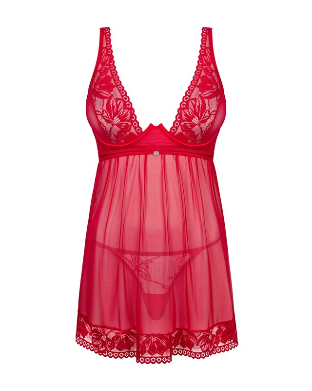 Lacelove Babydoll & Thong Red