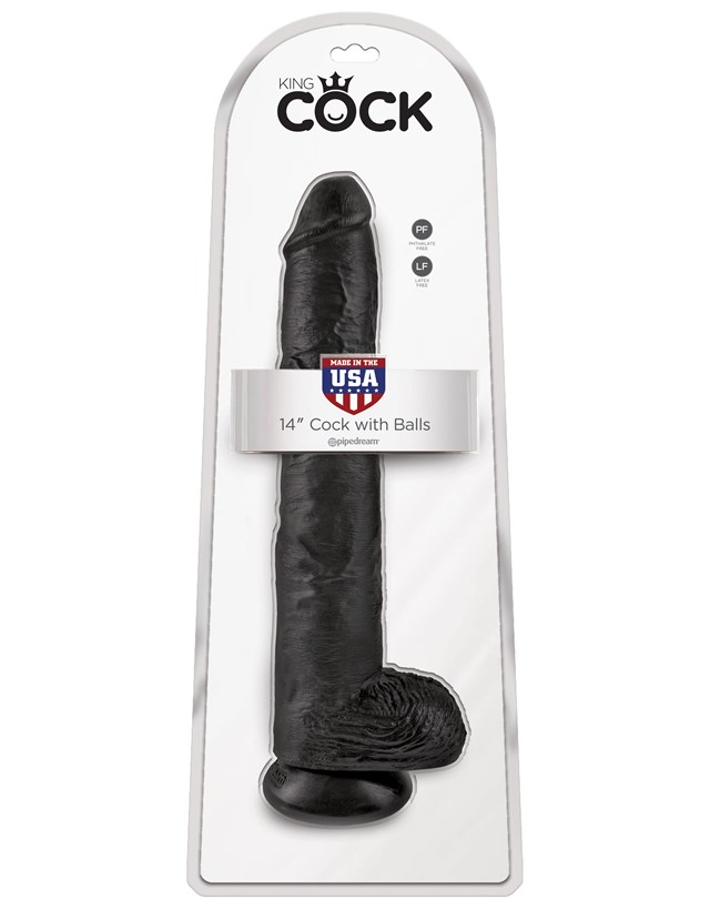 Cock with Balls 38 cm - Black
