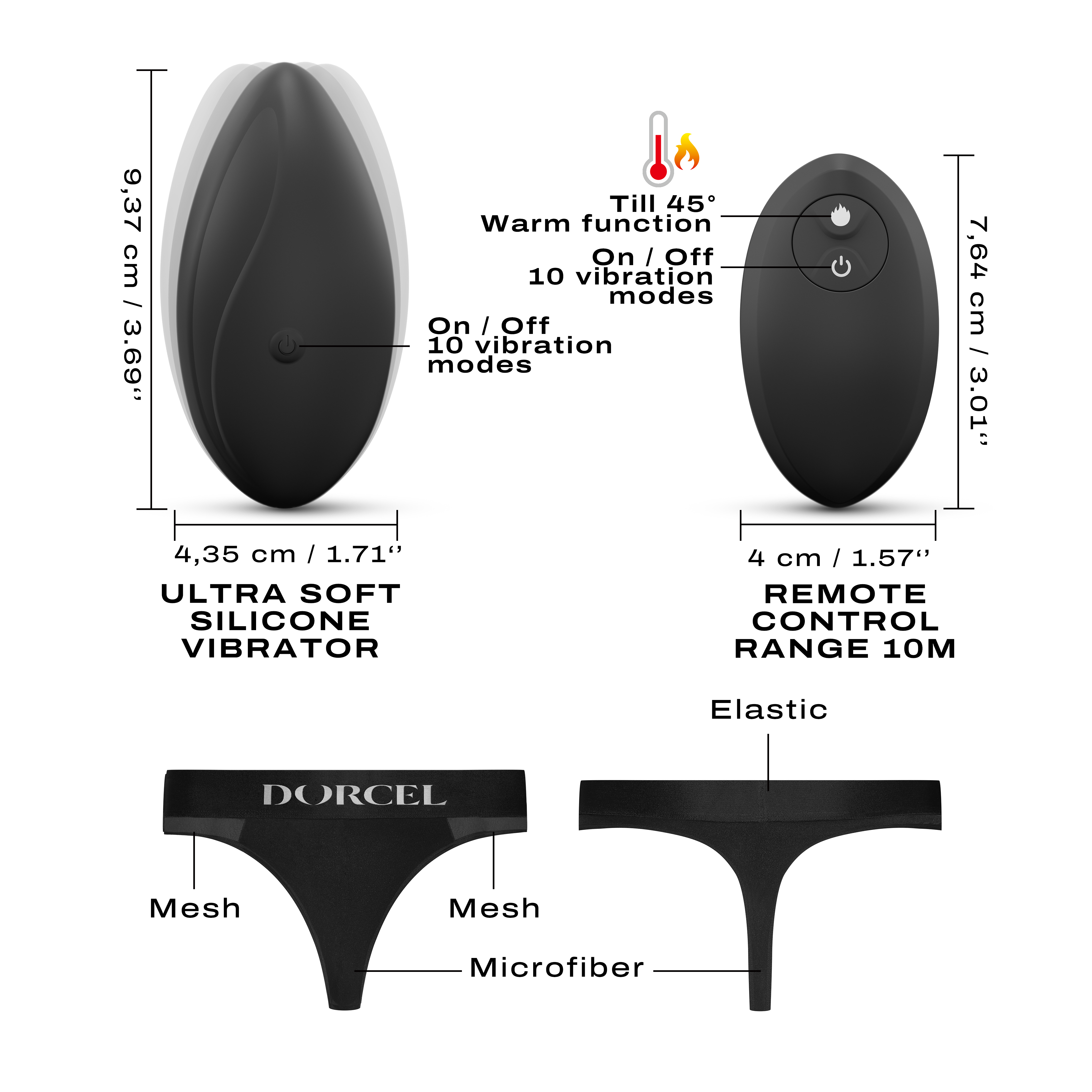 Discreet Vibe - Truse med Vibrator - XL
